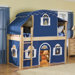Bennington Twin Low Loft Tent Bed with Top Tent and Built-In Ladder