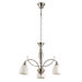 Racara Three Light Chandelier in Nickel Satin