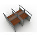 Privacy Workstation Panel System, 2 x 2 Configuration, with Polycarbonate Panels
