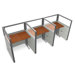 Privacy Workstation Panel System, 1 x 3 Configuration, with Polycarbonate Panels