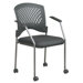 Titanium Finish Rolling Visitor's Chair With Casters, Arms, And Plastic Wrap Around Back
