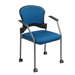 Titanium Finish Stacking Visitors Chair with Arms and Casters, FreeFlex Fabric