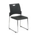 Straight Leg Stack Chair with Plastic Seat and Back, Black, 28 Pack, Ships with Dolly