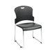 Black Stack Chair with Sled Base with Plastic Seat and Back, Black, 2 Pack