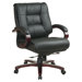 Deluxe Mid-Back Leather Executive Chair with Arms