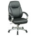 Back Leather Deluxe Faux Office Chair with Coated Frame and Padded Arms