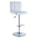 Quilted Faux Leather Adjustable Height Bar Stool in White