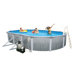 Martinique Oval 52" Deep 7" Top Rail Metal Wall Swimming Pool Package