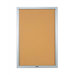 Double Pedestal Enclosed Bulletin Boards - Satin Aluminum Frame