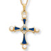 Gold Plated Simulated Pearl Cross Pendant
