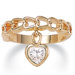 Gold Plated Cubic Zirconia Heart Ring