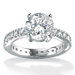 Platinum/Silver Cubic Zirconia Round Ring