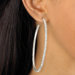Silvertone Crystal Hoop Pierced Earrings