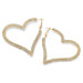 14k Gold Plated Multi-Crystal Heart Hoop Earrings