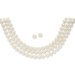 14k Gold-Pated Pearls Simulated Necklace and Pierced Earring Set