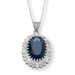 Platinum/Silver Midnight Blue Sapphire Pendant