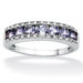 Platinum/Silver Tanzanite and Diamond Accent Ring