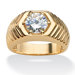 Gold Plated Round Cubic Zirconia Ring