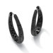 Black Ruthenium Black Cubic Zirconia Huggie Hoop Earrings