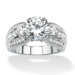 Platinum/Silver Round Cubic Zirconia Accent Ring