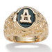 Gold Plated Men's Onyx Initial Ring