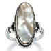 Silvertone Abalone Antiqued Ring