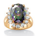 14k Gold Plated Mystic and White Cubic Zirconia Ring