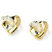Tutone Heart Pierced Earrings