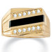 Men's Onyx and Crystal Ring