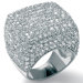 Cubic Zirconia Silver Dome Ring