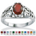 Antiqued Silver Birthstone Ring