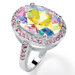 Aurora Borealis and Pink Cubic Zirconia Ring