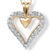 10K Gold Round Diamond Heart Pendant