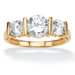 10k Gold Round Cubic Zirconia Channel-Set Ring