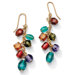 Oval and Round Multi Glass Drop Earrings
