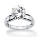Sterling Silver Round Cubic Zirconia Solitaire Ring
