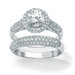 Brass Round Cubic Zirconia Ring Set