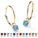 Birthstone Charm Hoop Earrings