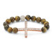 Sideways Cross Crystal Beaded Bracelet