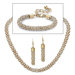 14k Yellow Gold Round Crystal Jewelry Set