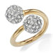 14k Yellow Gold Round Cut Crystal Statement Ring