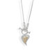 16.75 InchSterling Silver Toggle Necklace a 20mmX 14mm14 Karat Yellow Gold Sterling Silver Heart