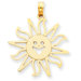 14k Smiling Sun Pendant