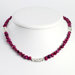 Sterling Silver Magenta Cultured Pearl Necklace - 16 Inch- Lobster Claw