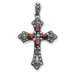 Sterling Silver Red CZ and Marcasite Cross Pendant