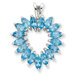 Sterling Silver Rhodium Marquise Swiss Blue Topaz Heart Pendant