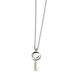 Stainless Steel Gold-plated and CZ Key Necklace - 22 Inch