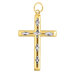 14k Two-Tone Diamond-Cut Cross Pendant