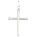 Sterling Silver Rhodium Plated Shiny Big Cross Pendant