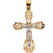 14k Two-Tone Crucifix Pendant41.5x3mm